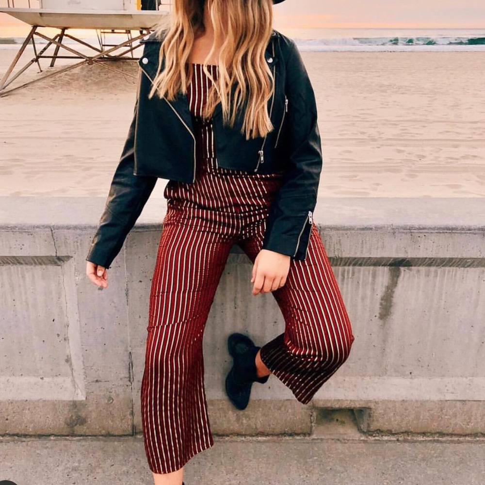 Red shimmer jumpsuit